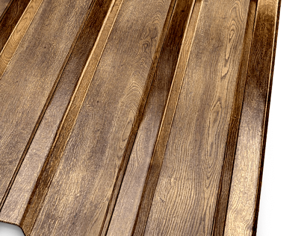 Профнастил стальной стеновой двухсторонний плоский гладкий античный дуб МП20 0,7х20х1100х1150 мм ТУ 5285-002-78099614-2008 фото